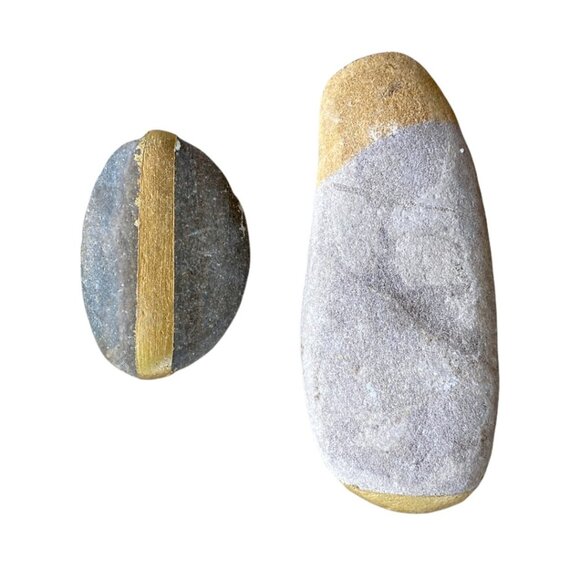 Hand Painted Gold Stone River Rocks - Picture 9 of 11
